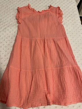 Copper Key Coral Pink Tiered Ruffle Sleeve Dress
